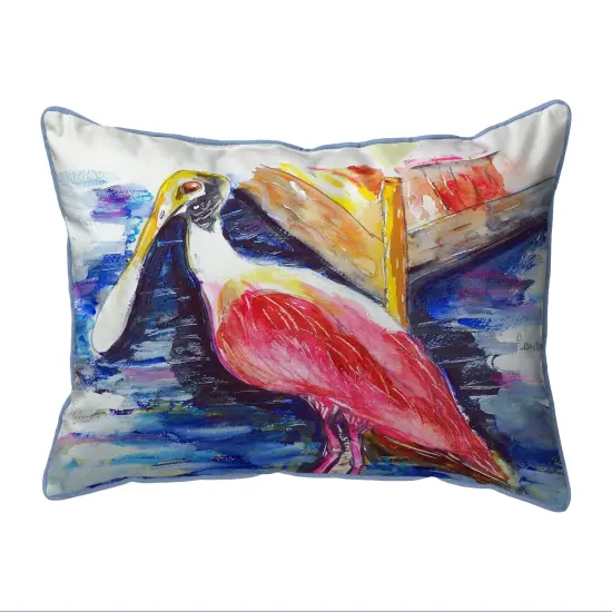 Betsy Drake Spoonbill Bird Extra Large 20 X 24 Indoor / Outdoor Pillow {1}