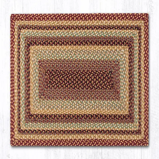 Earth Rugs RC-357 Burgundy / Gray / Cream Oblong Braided Rug 27 Inch X 45 Inch {1}
