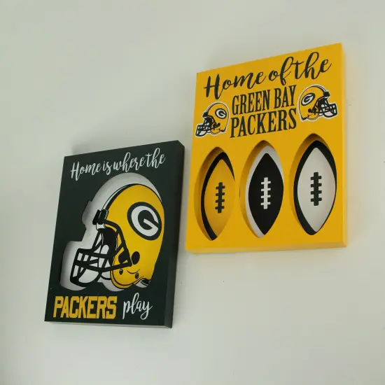 NFL Green Bay Packers Cut Out Helmet and Football Shapes Wall Hangings {3}