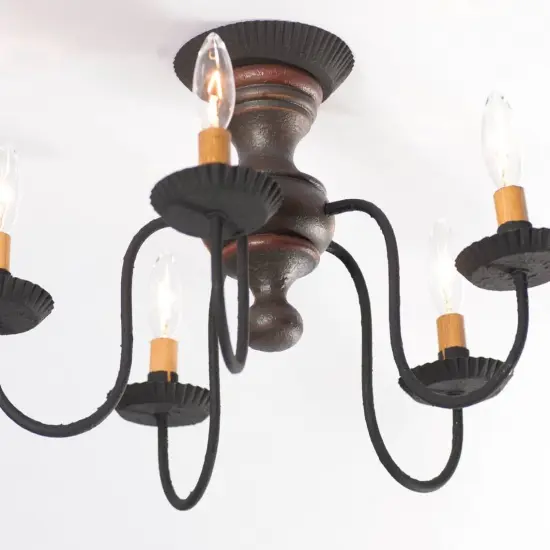 Irvin's Country Tinware Thorndale Ceiling Light in Espresso with Salem Brick {4}