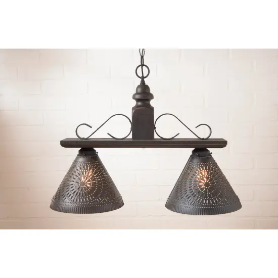 Wooden Wellington Medium Island Light in Black {3}