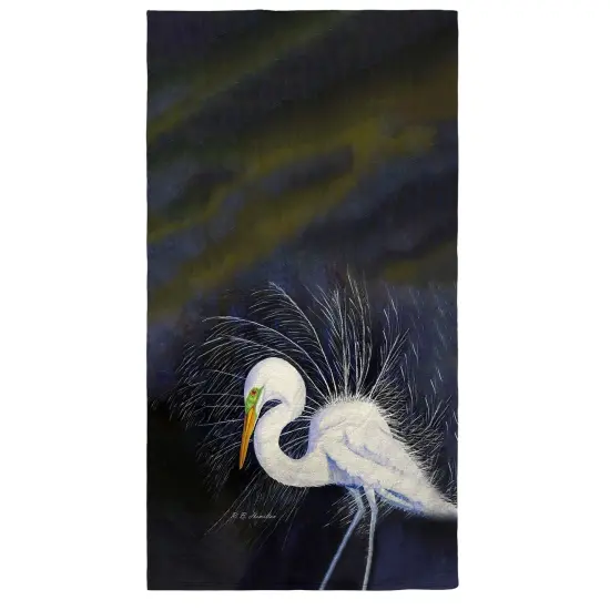Betsy Drake Breeding Egret Beach Towel Multicolor {1}