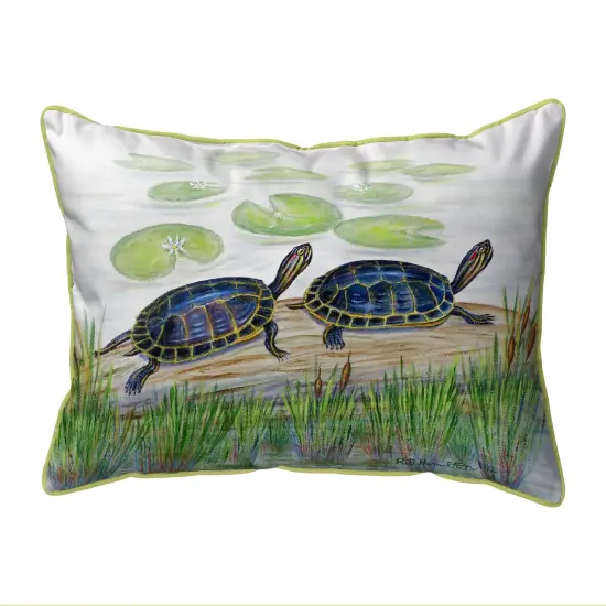 Betsy Drake Two Turtles Extra Large 20 X 24 Indoor / Outdoor Pillow {1}