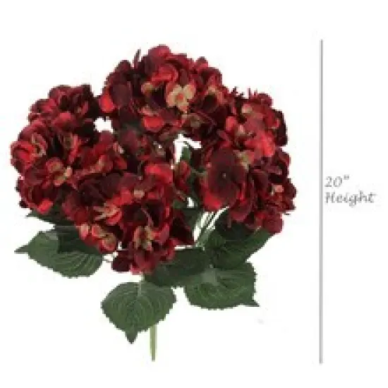 Set of 2 Burgundy Hydrangea Bushes | Lifelike Artificial Flowers with Timeless Elegance for Home Decor, Floral Arrangements, and Outdoor Landscapes | Floral Home by Artificial Flowers {2}