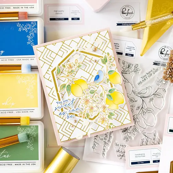 Pinkfresh Studio Stencils 4.25"X5.5"-Heart Of Gold {5}