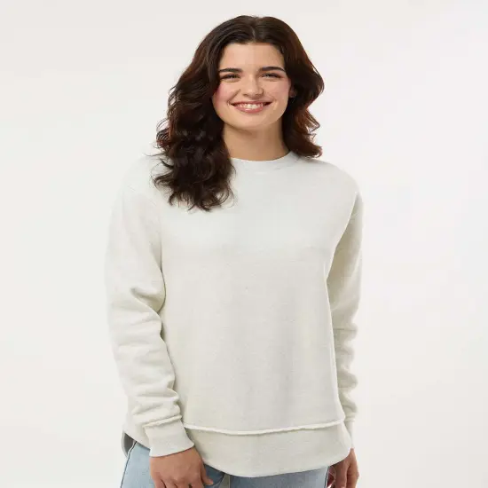LAT&reg; Women's Weekend Fleece Crewneck Sweatshirt Natural heather {1}