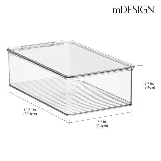 mDesign Plastic Stackable Toy Storage Bin with Attached Lid {3}