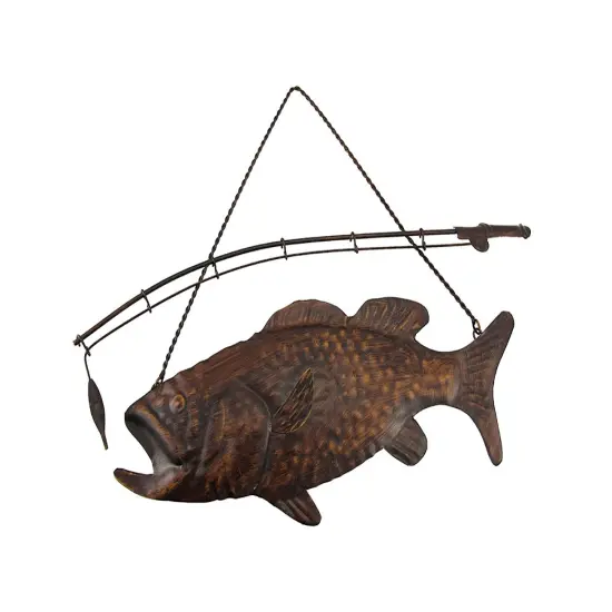 Rustic Finish Largemouth Bass Metal Wall Hanging {1}