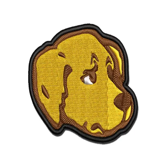 Concerned Golden Retriever Dog Furled Brow Multi-Color Embroidered Iron-On or Hook & Loop Patch Applique {1}