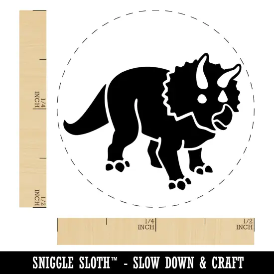 Triceratops Dinosaur Self-Inking Rubber Stamp Ink Stamper for Stamping Crafting Planners Red {1}