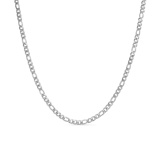 Stainless Steel Figaro Chain Necklace {3}