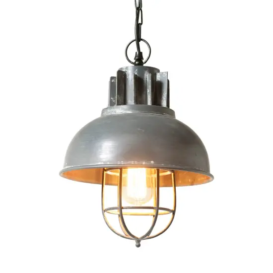Irvins Country Tinware Industrial Warehouse Pendant Grey {1}