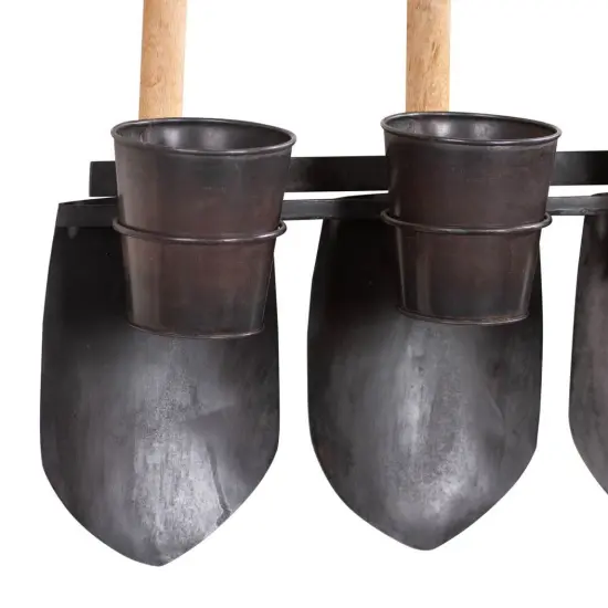 Irvins Country Tinware Garden Tool Flower Rack Black {4}