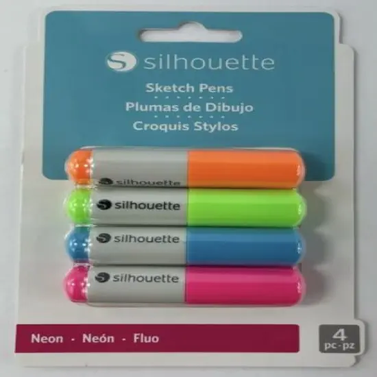 Silhouette Sketch Pens 4 Pack Neon (Black Body) SILH-PEN-NEO {4}