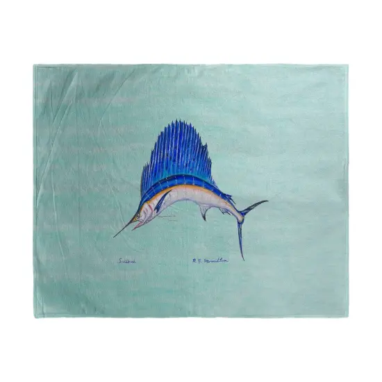 Betsy Drake Aqua Sailfish Beach Towel Multicolor {1}