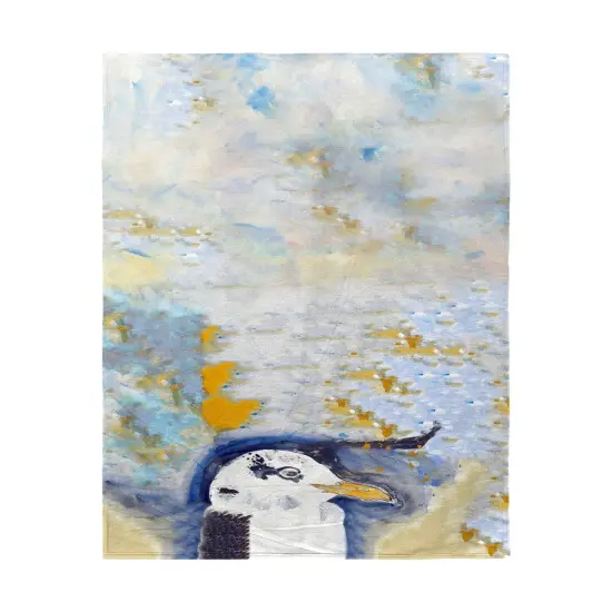 Betsy Drake Gull Portrait Right Beach Towel Multicolor {1}