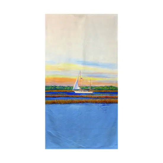 Betsy Drake Marsh Sailing Beach Towel Multicolor {1}