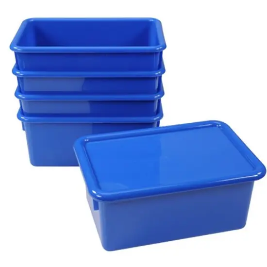 Kaplan Early Learning Company Storage Bins with Lids - Set of 5 - Blue {1}