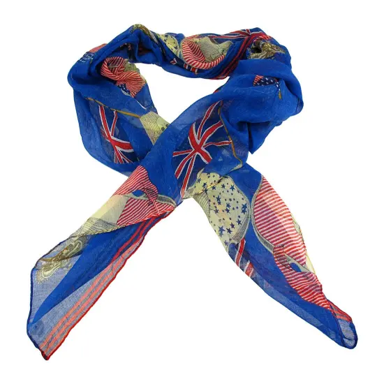 Lightweight Gauze US/UK Flags Pirate Fashion Scarf {1}