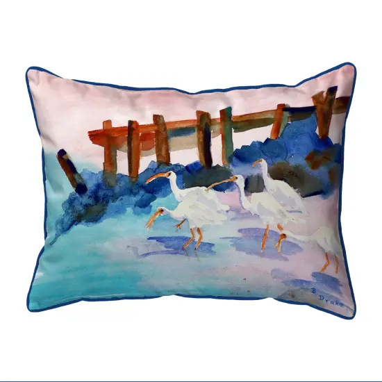 Betsy Drake White Ibises Extra Large 20 X 24 Indoor / Outdoor Pillow {1}