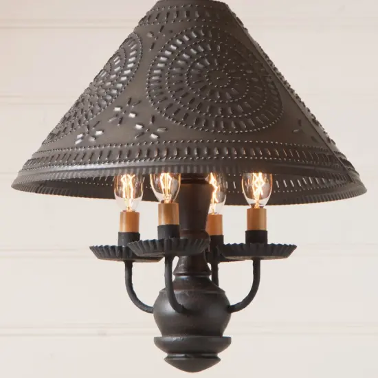 Wooden Homespun Shade Light Pendant in Black {4}
