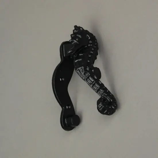 Rustic Black Enamel Cast Iron Coastal Seahorse Door Knocker Sea Horse {5}