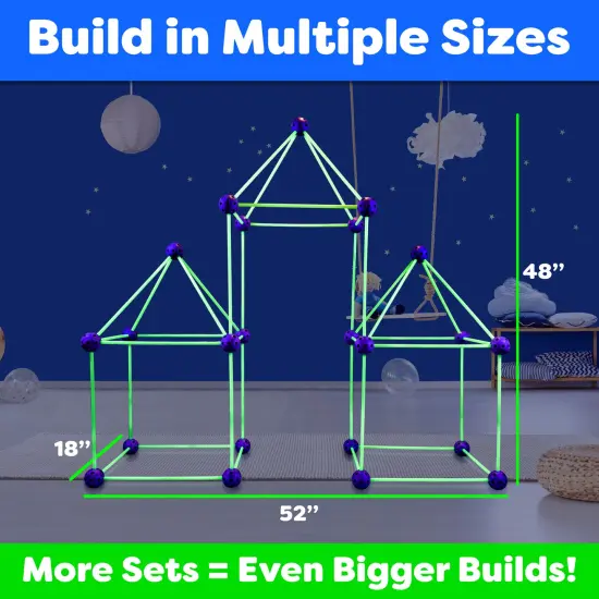Fun Forts Glow Fort Building Kit for Kids - 81 Pack {5}