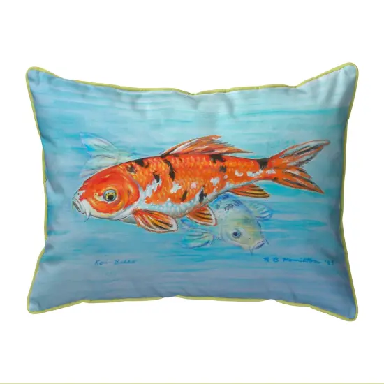 Betsy Drake Orange Koi Fish Extra Large 20 X 24 Indoor / Outdoor Pillow {1}