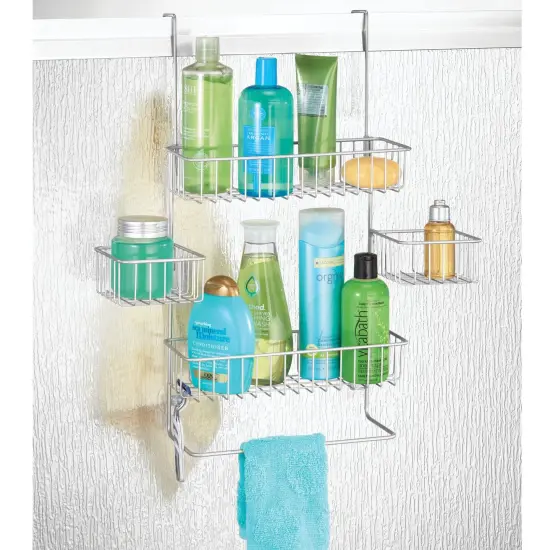 mDesign Steel Bathroom Shower Caddy Hanging Rack Storage Organizer {2}