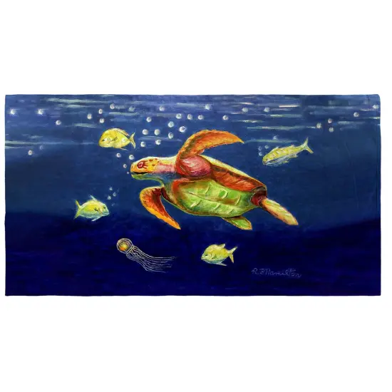 Betsy Drake Sea Turtle Beach Towel Multicolor {1}