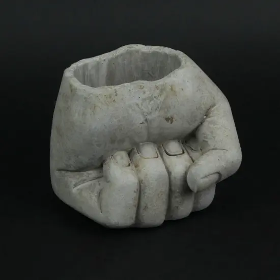 7 Inch Diameter Fist Bump Hand Concrete Plant Pot Planter / Candle Holder {5}
