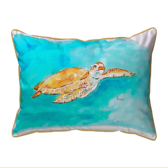 Betsy Drake Brown Sea Turtle Extra Large 20 X 24 Indoor / Outdoor Pillow {1}