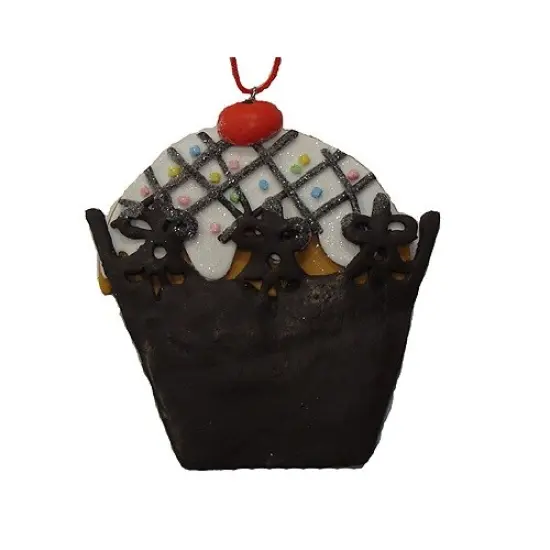 Roman Sweet Memories Brown Cupcake with Cherry on Top Christmas Ornament Multi {1}
