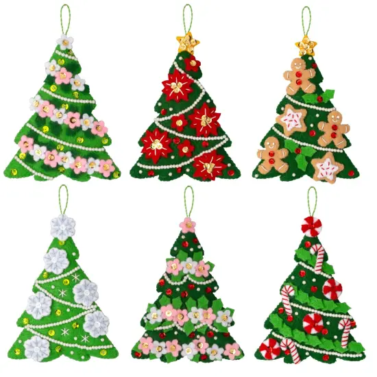 Bucilla Felt Ornaments Applique Kit Set Of 6-Festival Of Trees {2}
