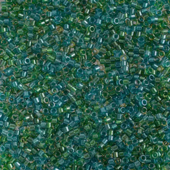 Miyuki Delica 50g Sparkle Lined Glass Beads, 11/0 Aqua & Teal (DB0984) {1}