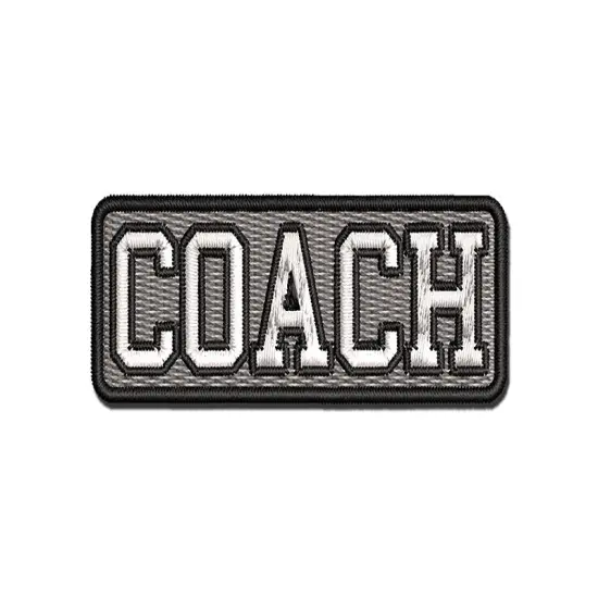 Coach Team Sports Label Multi-Color Embroidered Iron-On or Hook & Loop Patch Applique {1}