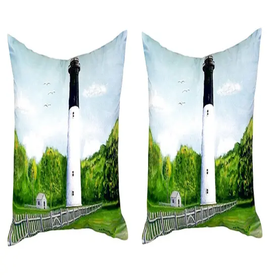 Pair of Betsy Drake Hunting Island No Cord Pillows 18 Inch X 18 Inch {1}