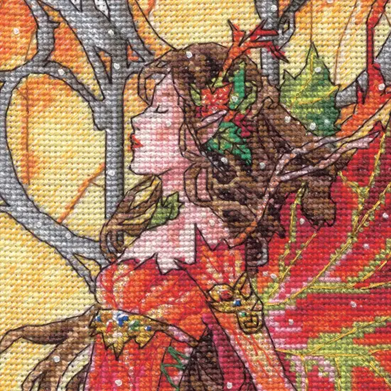 Dimensions Counted Cross Stitch Kit 10"x17"-Dancing Fall Fairy 18 Count {4}