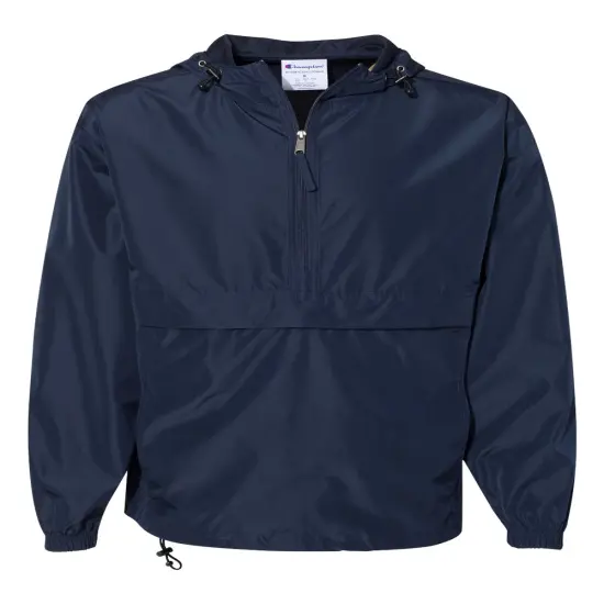 Champion&reg; Hooded Packable Quarter-Zip Jacket Navy {1}