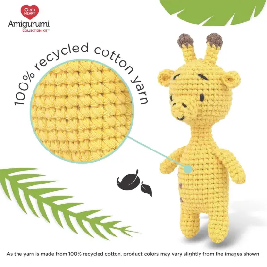 Red Heart Amigurumi Crochet Kit Collection - Safari-Giraffe, Lion, Tiger & Elephant {4}