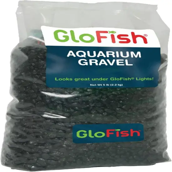 Aquarium Gravel, Pink/Green/Blue Fluorescent, 5-Pound, Bag Pink/Green/Blue Fluorescent, 4 X 5 X 9 Inches ; 5 Pounds Solid Black {1}