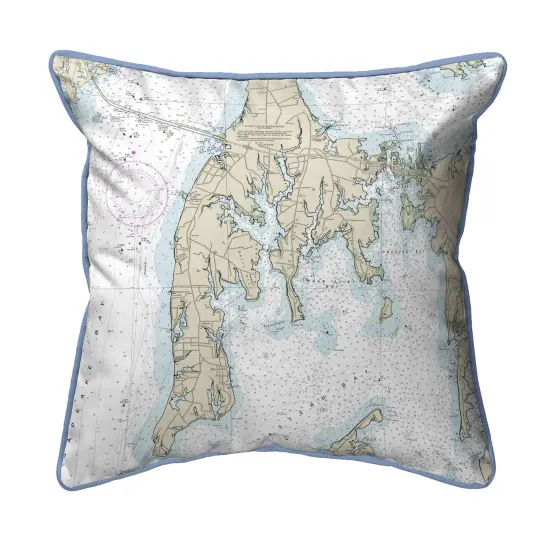Kent Island, MD Nautical Map Pillow 22x22 &ndash; Extra Large Zippered {1}