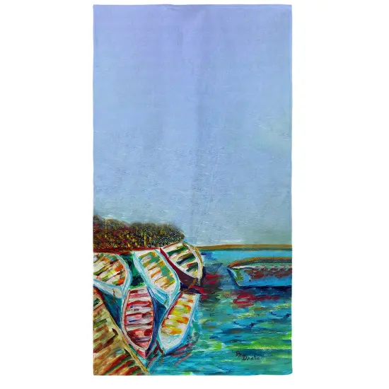 Betsy Drake Six Rowboats Beach Towel Multicolor {1}
