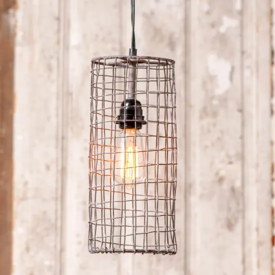 Irvins Country Tinware Wire Cylinder Pendant in Antique Brown {3}