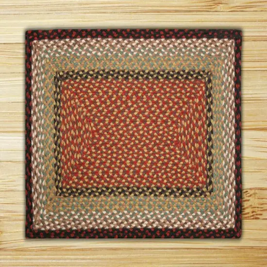 Earth Rugs RC-19 Burgundy / Mustard Rectangle Braided Rug 3 Feet x 5 Feet {1}