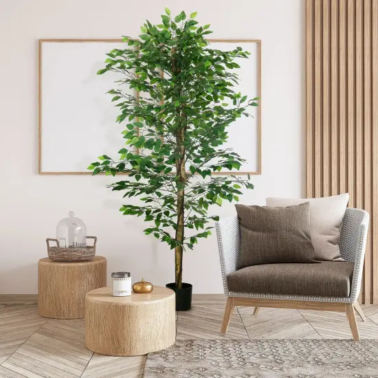 6ft Artificial Tree Ficus for Indoor Outdoor Home Decor, Fake Tree {4}