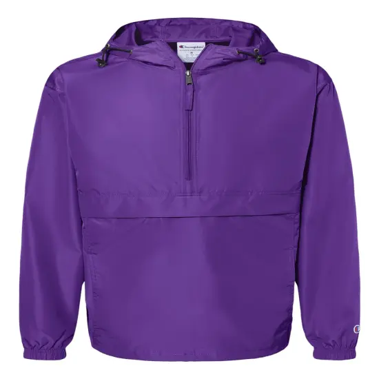 Champion&reg; Hooded Packable Quarter-Zip Jacket Purple {1}