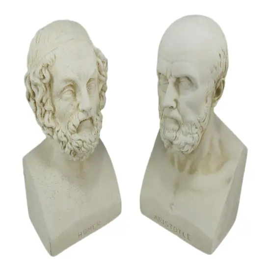 Aristotle And Homer Bust Bookends Greek Philosophy {3}