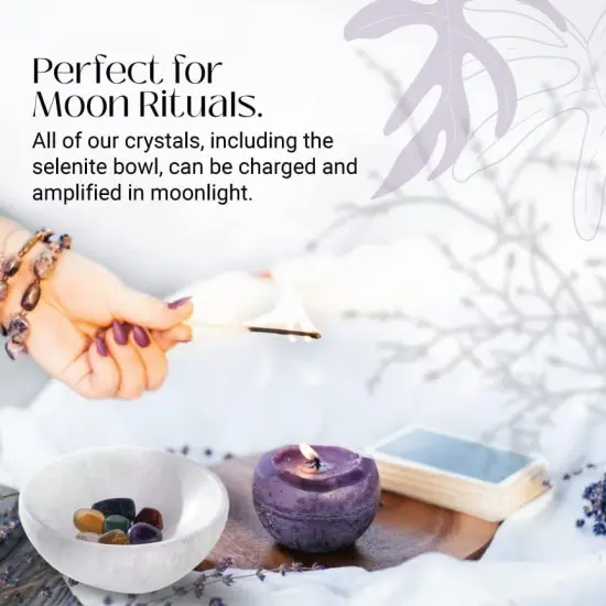 Chakra Stone Kit with Selenite Bowl 4 Inch Crystals and Healing Stones| 9 Piece Crystal Sets {7}