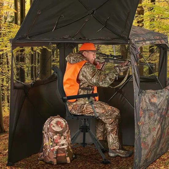 Costway 360 Degree Silent Swivel Hunting Chair w/ All-terrain Feet Pads Support 400 LBS {3}